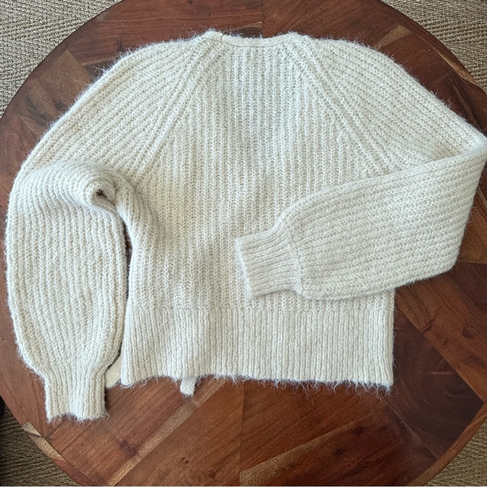 Express fuzzy sweater :: faux crossover :: like new - Picture 10 of 11